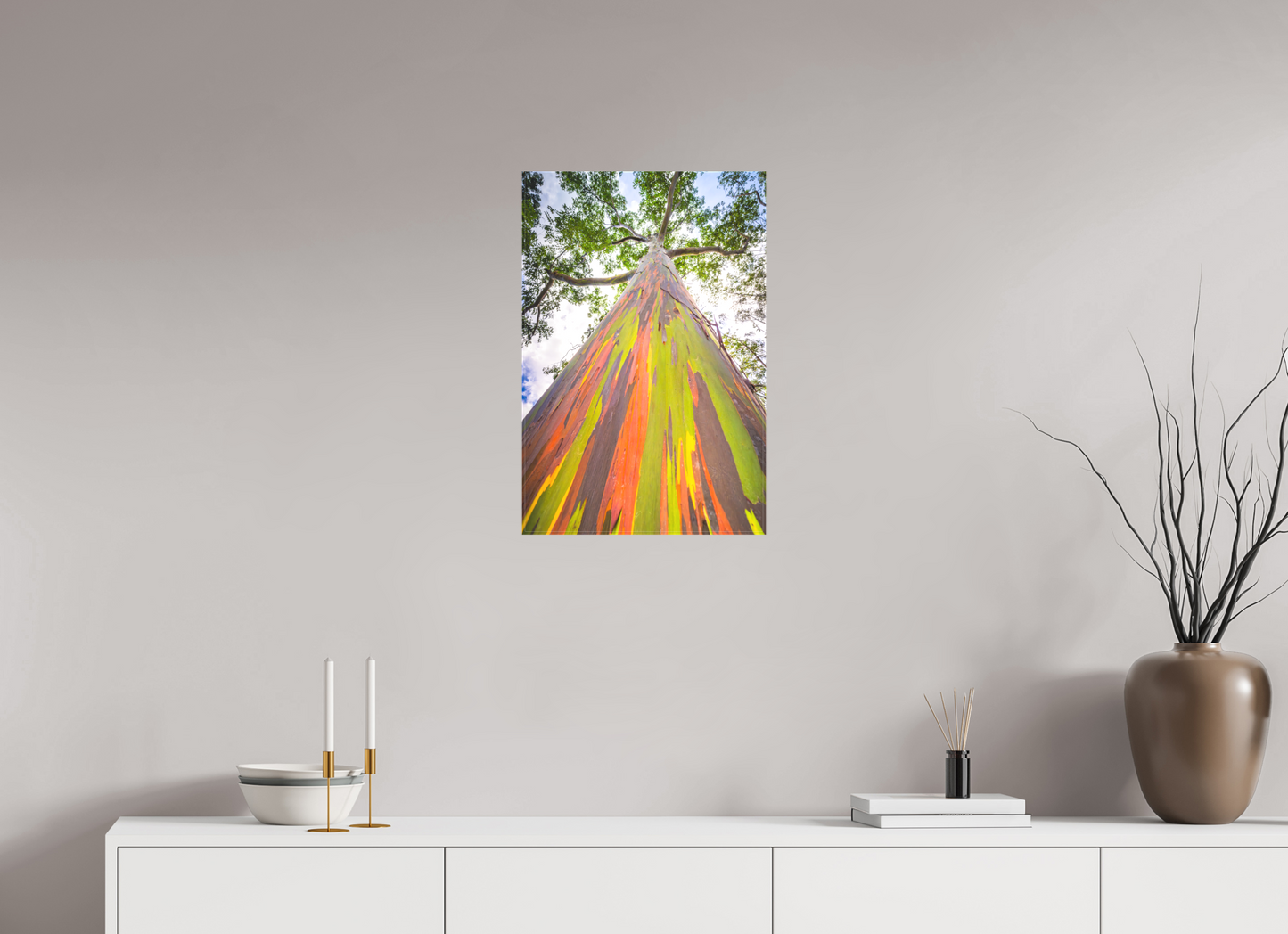 16 x 24″, Matte Canvas Print Rainbow Eucalyptus Tree