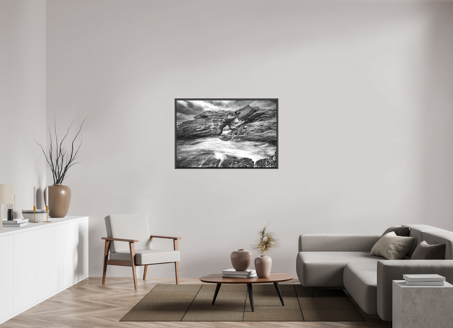 45 x 30″, Matte Canvas Print with Black Wood Floater Frame The Gateway