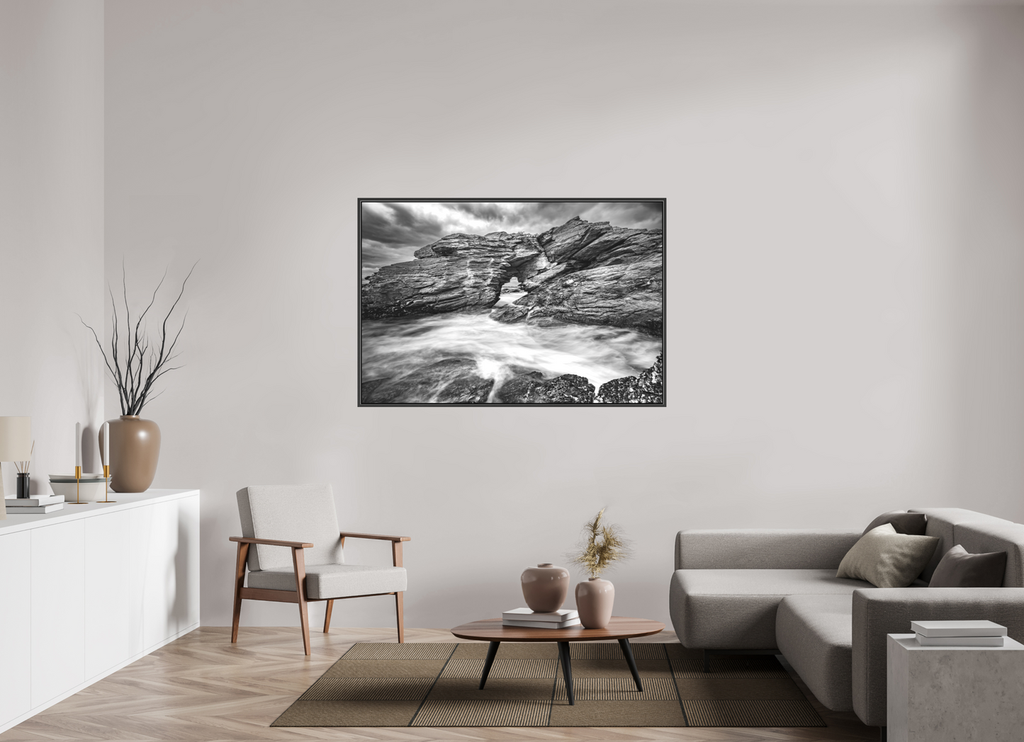 60 x 40″, Matte Canvas Print with Black Wood Floater Frame The Gateway