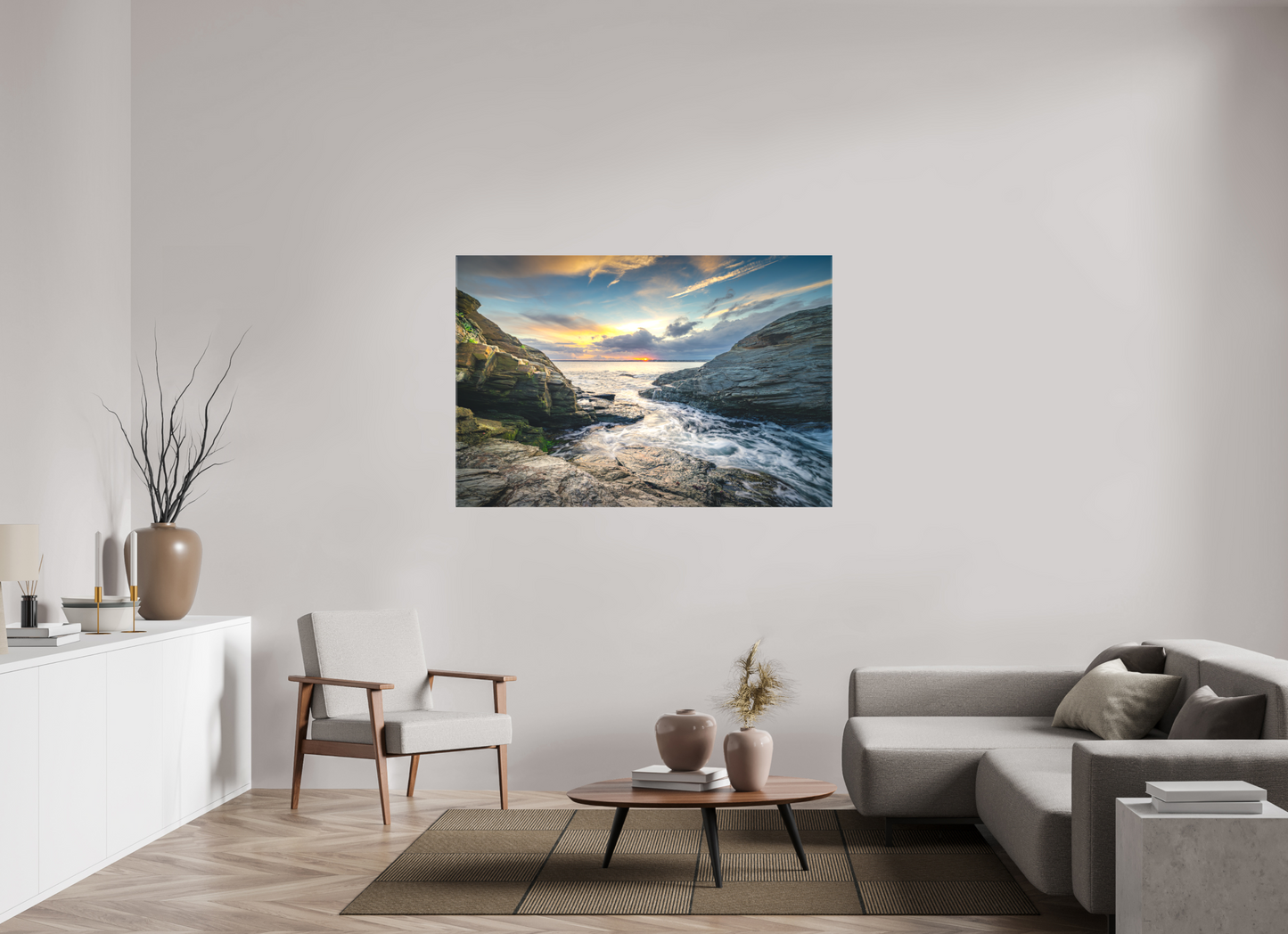 60 x 40″, Matte Canvas Print Vanishing Sun