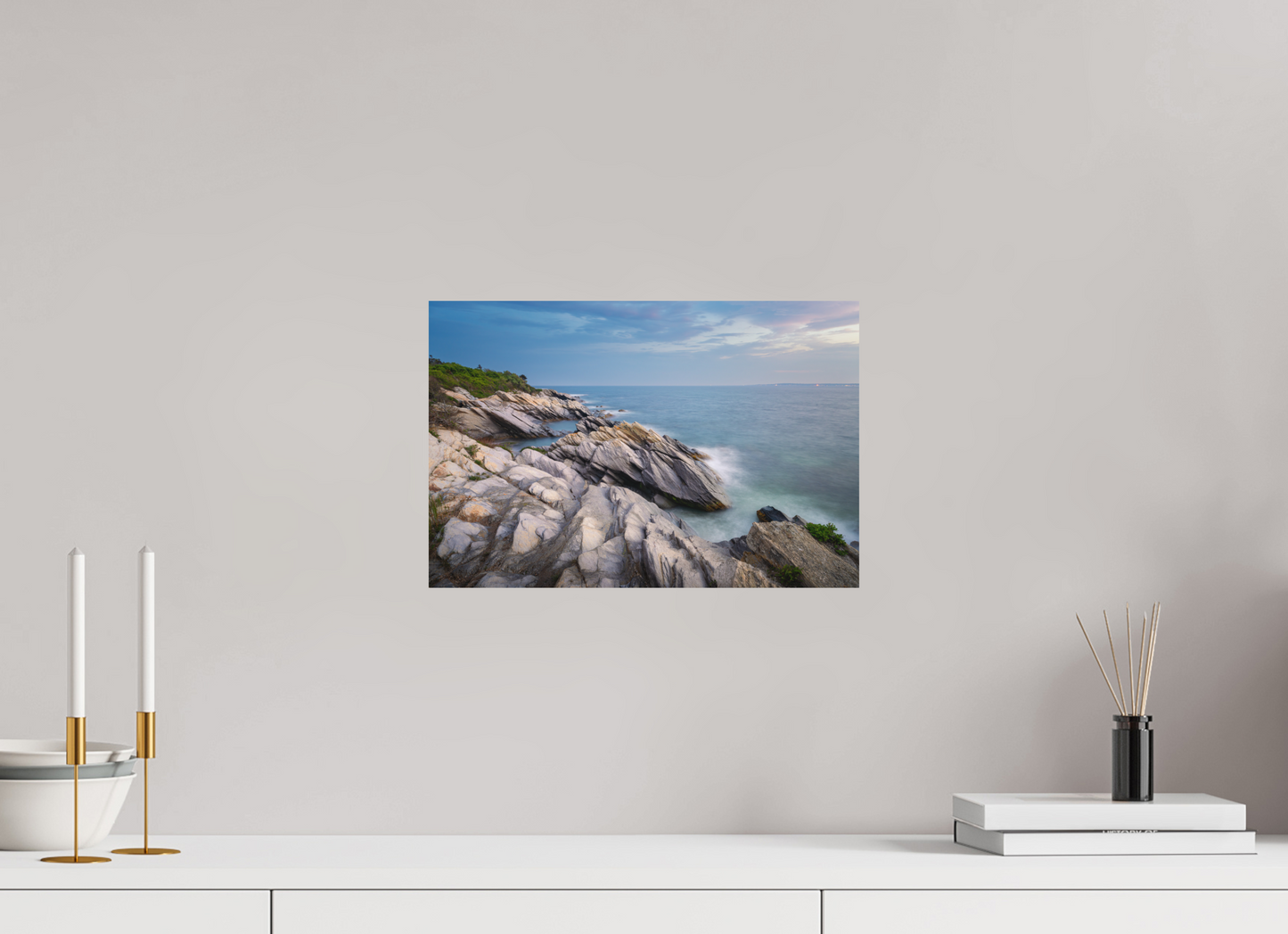 15 x 10″, Basic Matte Photo Print on Fuji Crystal DP II Paper Blue Hour at Beavertail