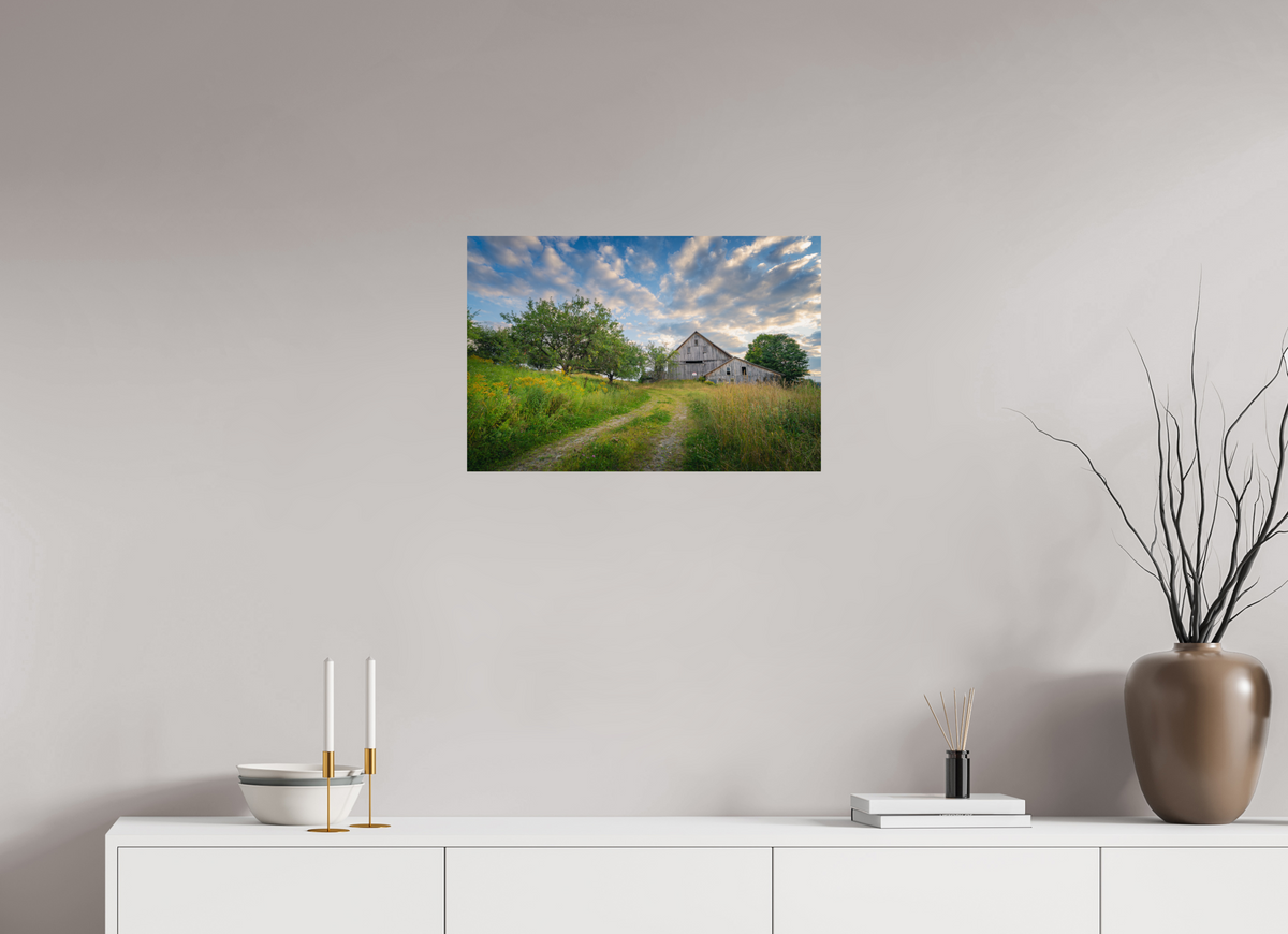 24 x 16″, Premium Photo Print on Fujiflex High Gloss Paper Countryside Barn
