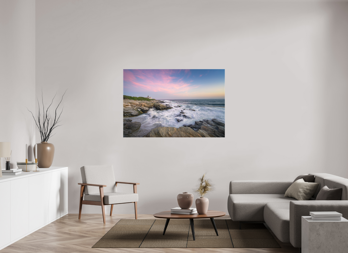 60 x 40″, Matte Canvas Print Rough Seas at Sunset