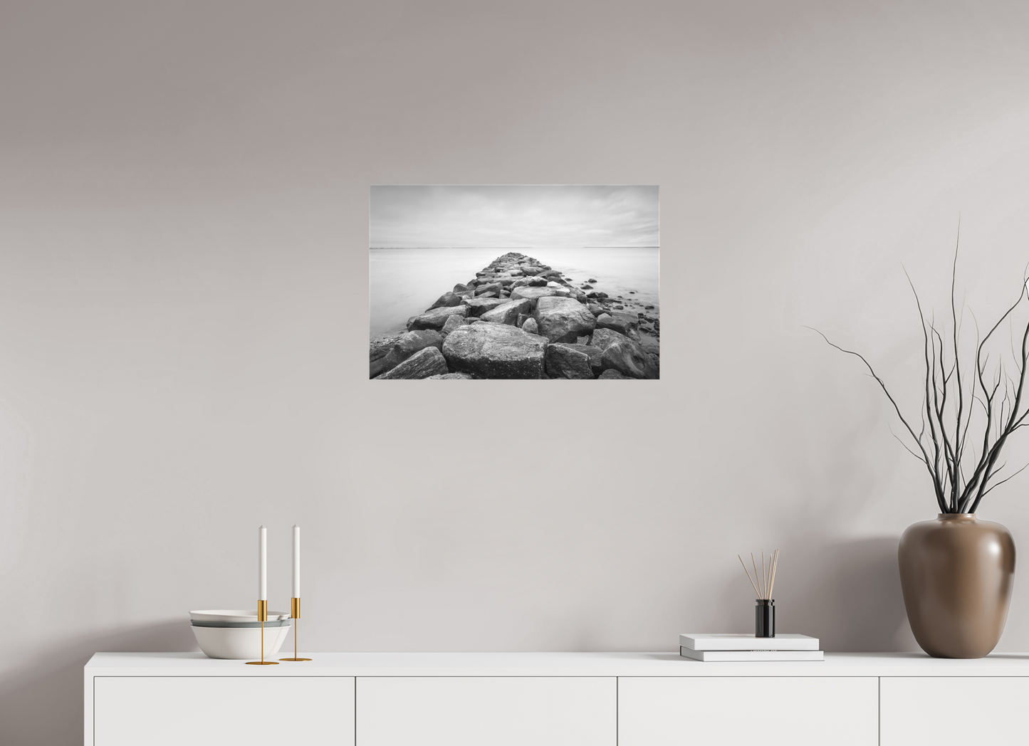 24 x 16″, Matte Canvas Print Sand Hill Cove Rocks