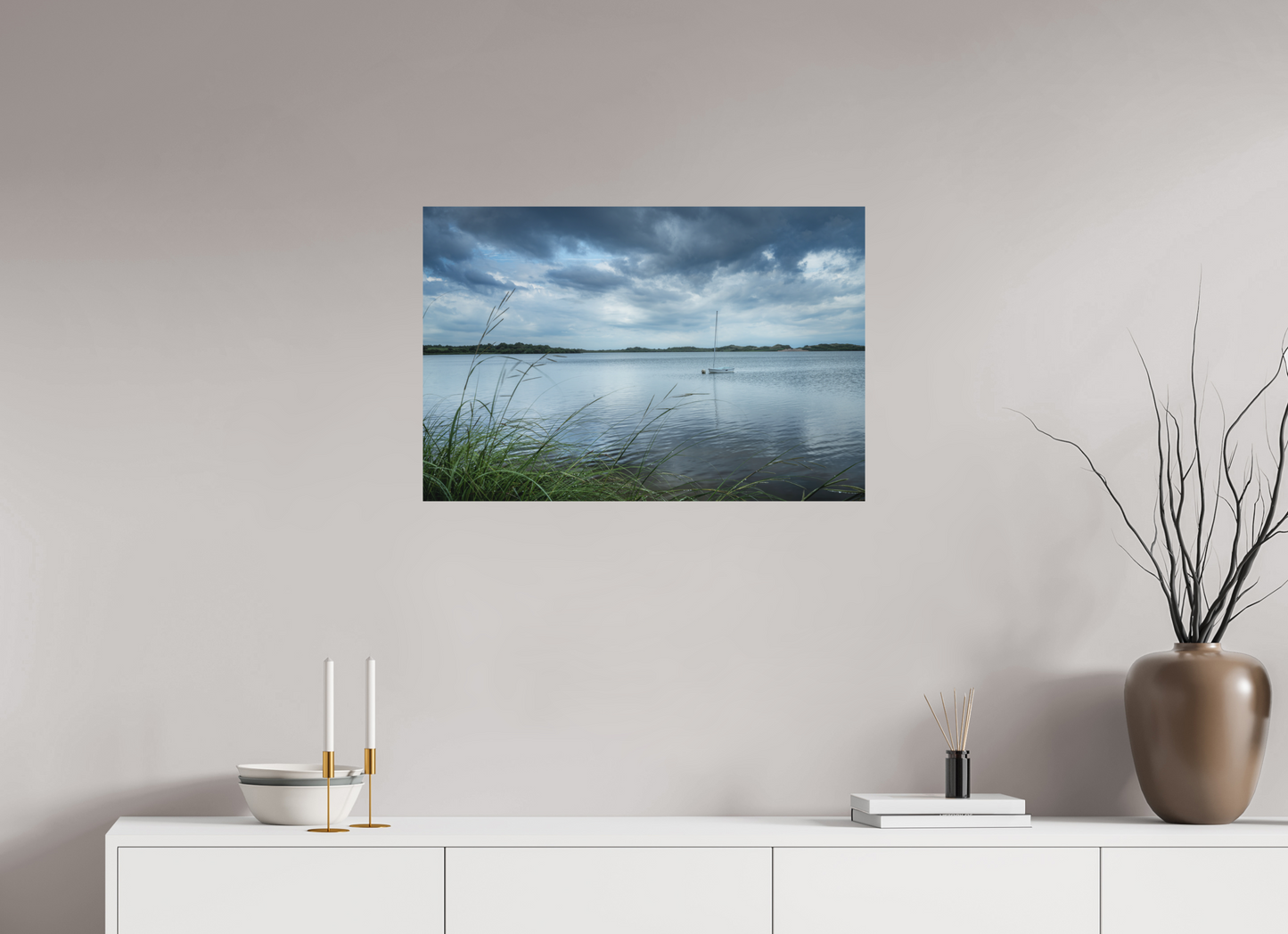 30 x 20″, Matte Photo Print on Fuji Crystal DP II Lonely Boat on Sachem Pond