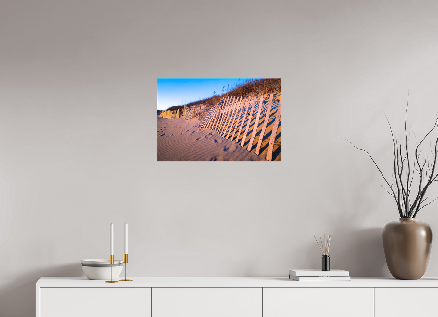 24 x 16″, Matte Canvas Print Sunset Glow on Sand Hill Cove Dunes