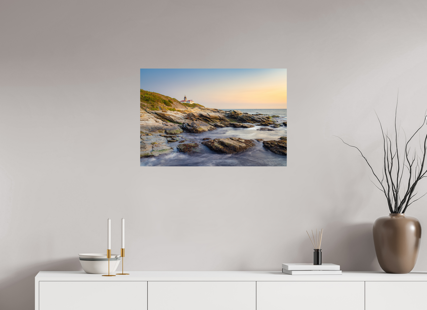 30 x 20″, Metallic Photo Print on Fuji Crystal Pearl Beavertail Lighthouse