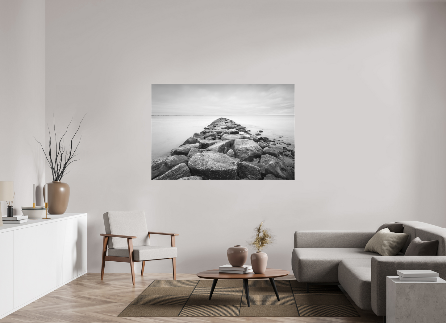 66 x 44″, Matte Canvas Print Sand Hill Cove Rocks