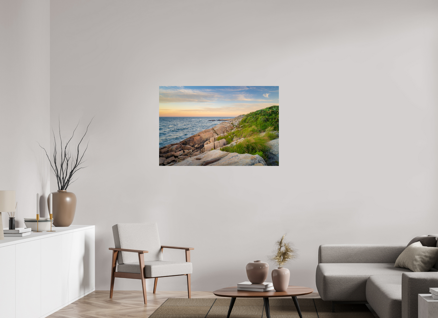 45 x 30″, Metallic Photo Print on Fuji Crystal Pearl Black Point before Sunset