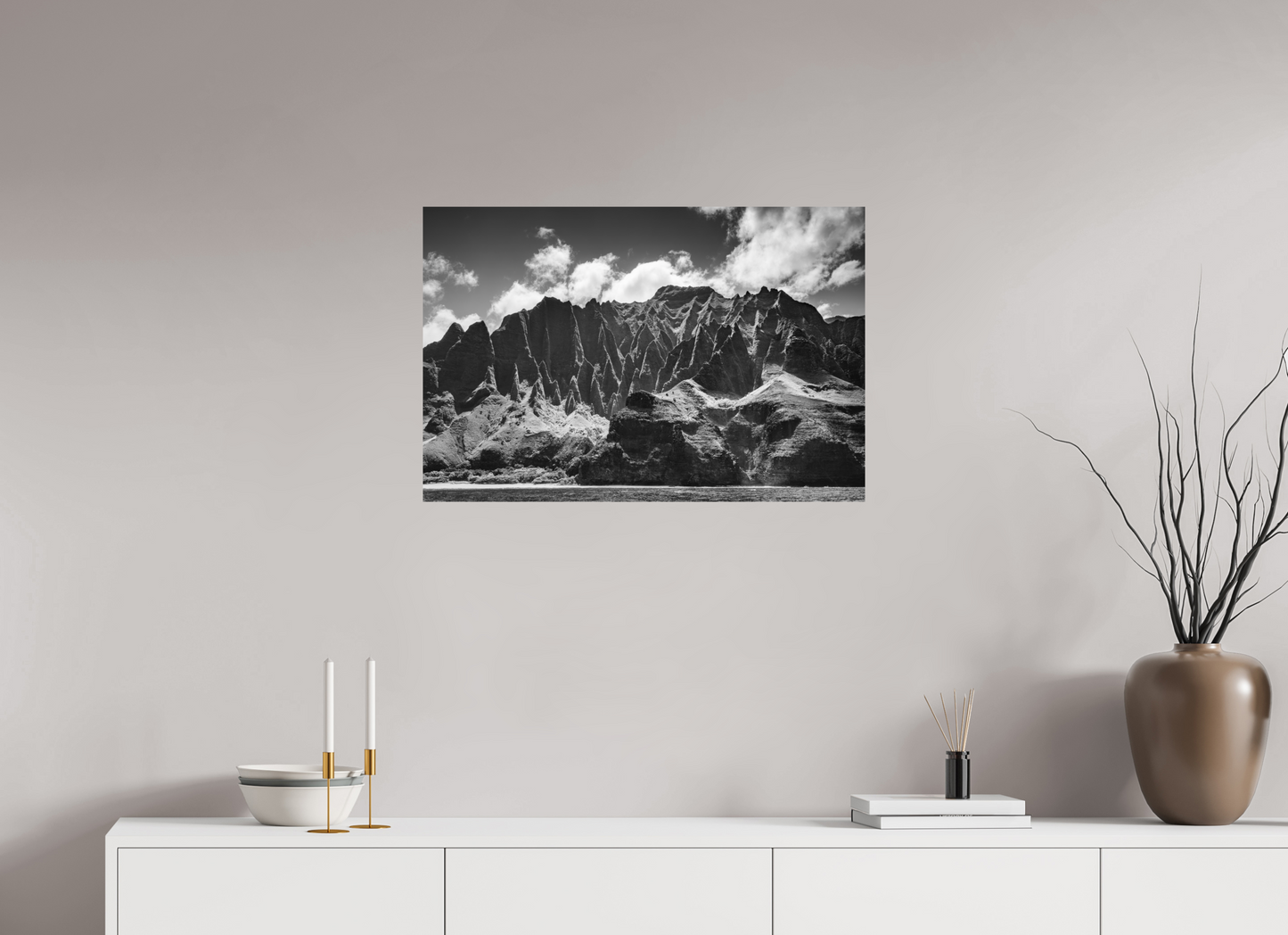30 x 20″, Photo Print on Fujiflex High Gloss Rugged Coastline Along the Napali Coast