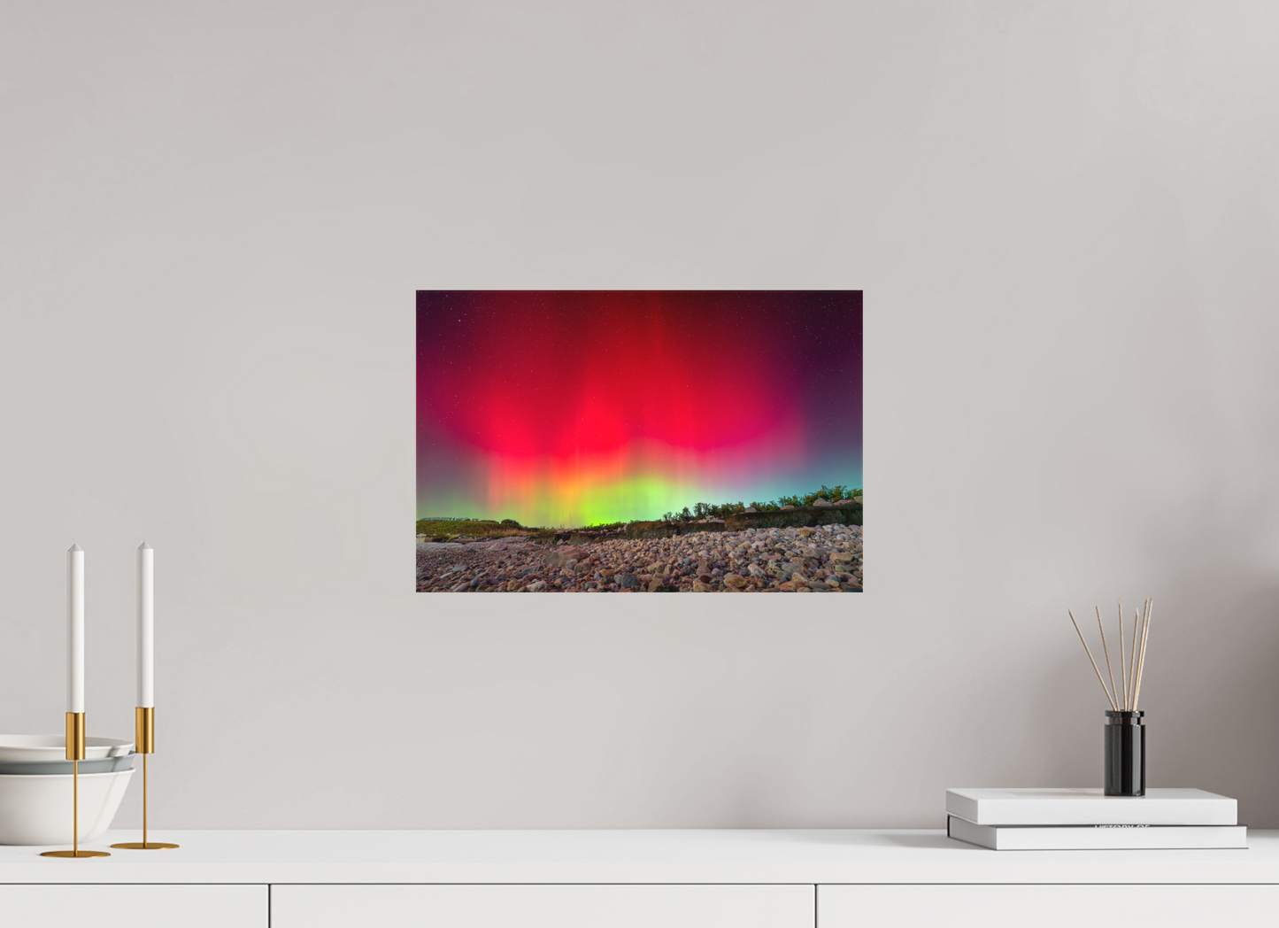 15 x 10″, Matte Canvas Print Aurora Borealis at Camp Cronin