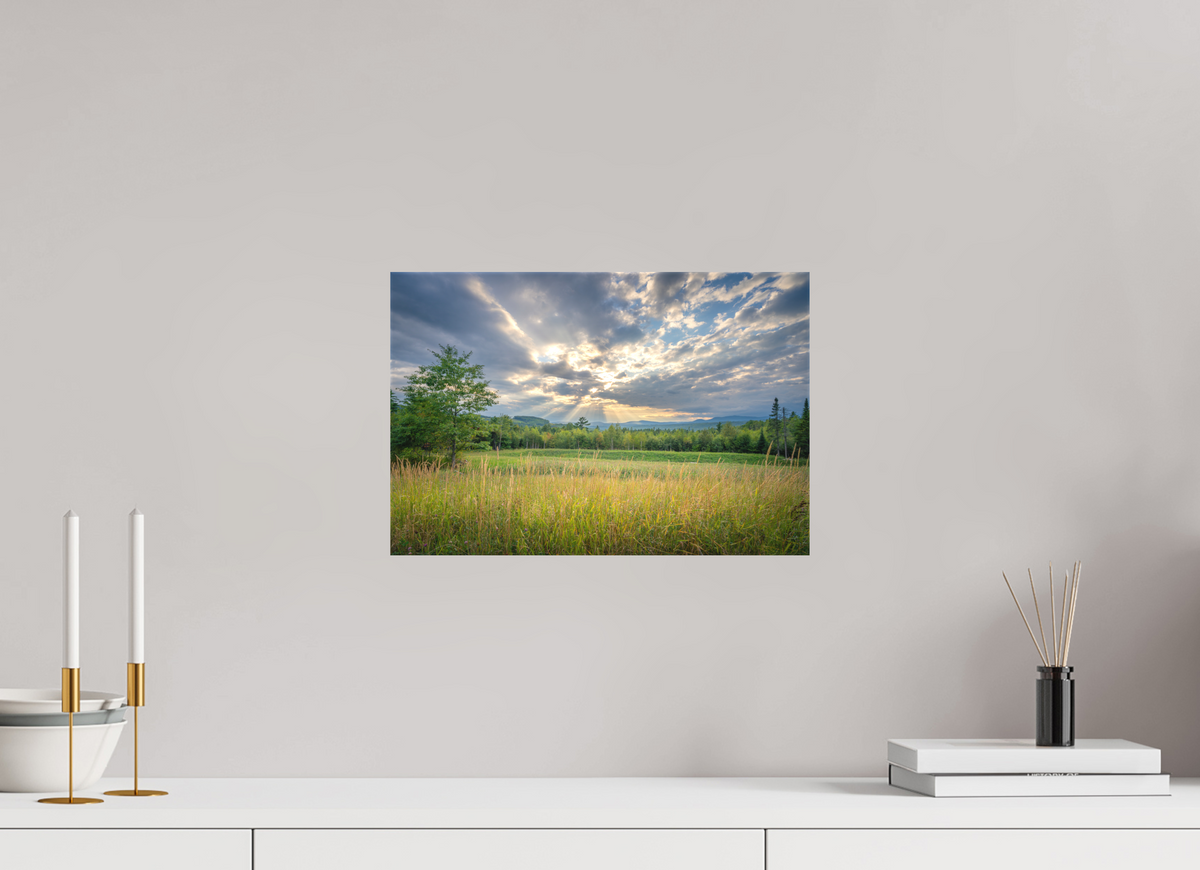 15 x 10″, Matte Canvas Print Mountain Sun Rays