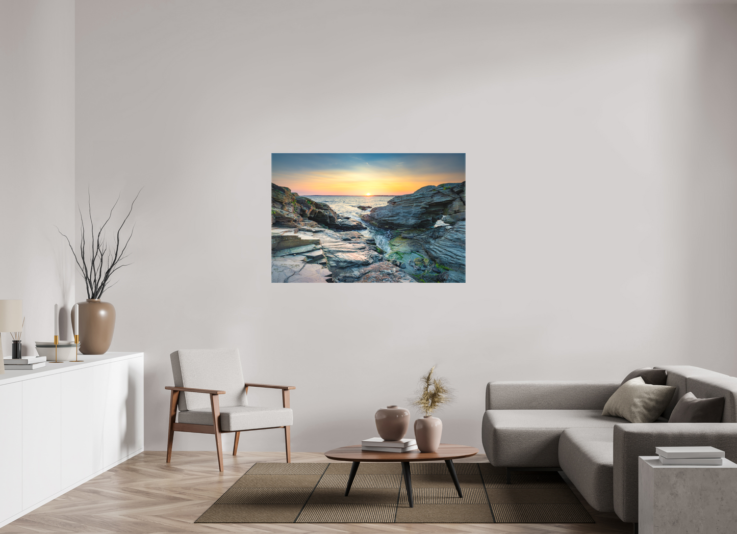 54 x 36″, Matte Canvas Print Sun on the Horizon