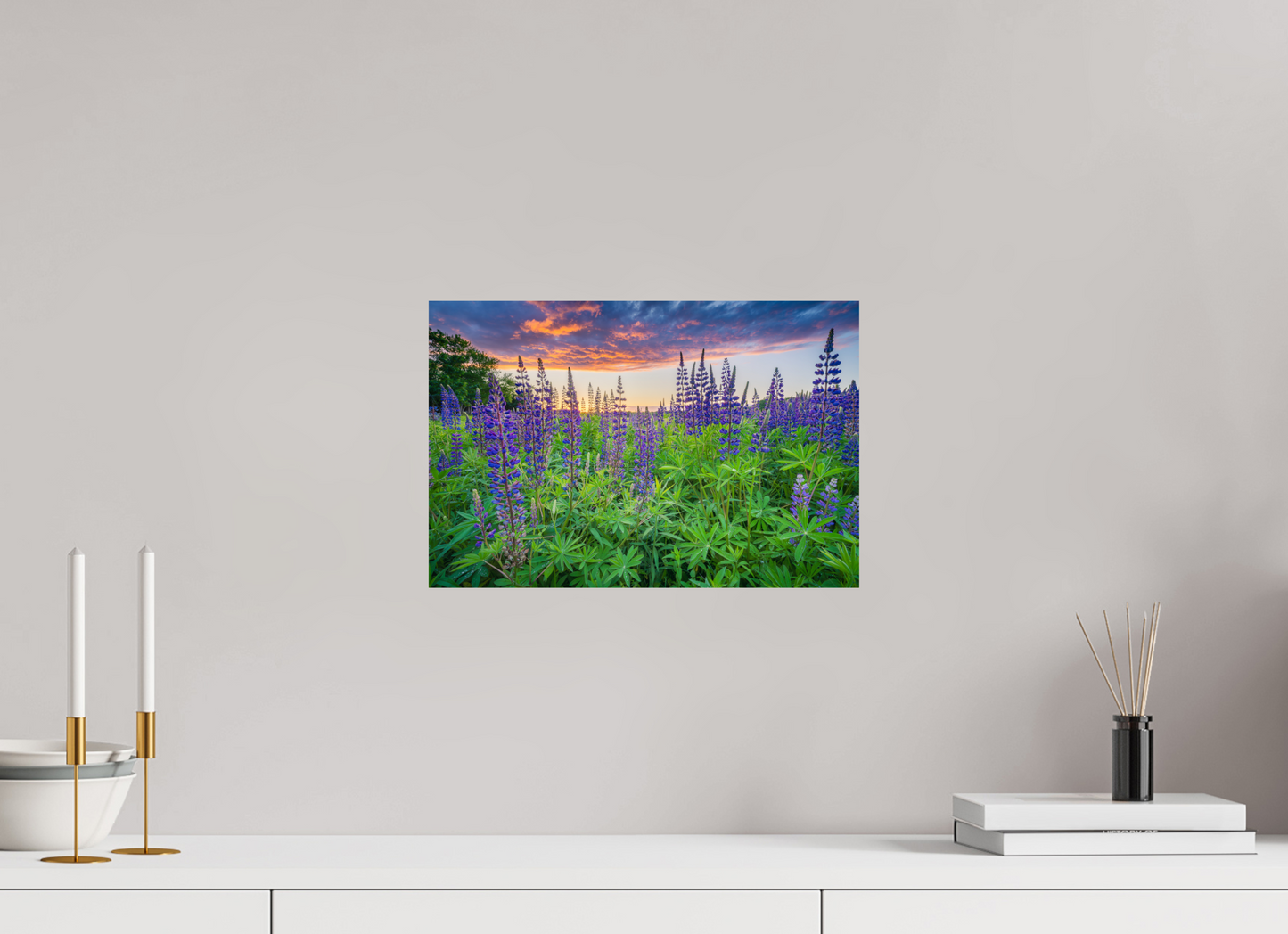 15 x 10″, Basic Photo Print on Fuji Crystal DP II Paper Lupine Sunset