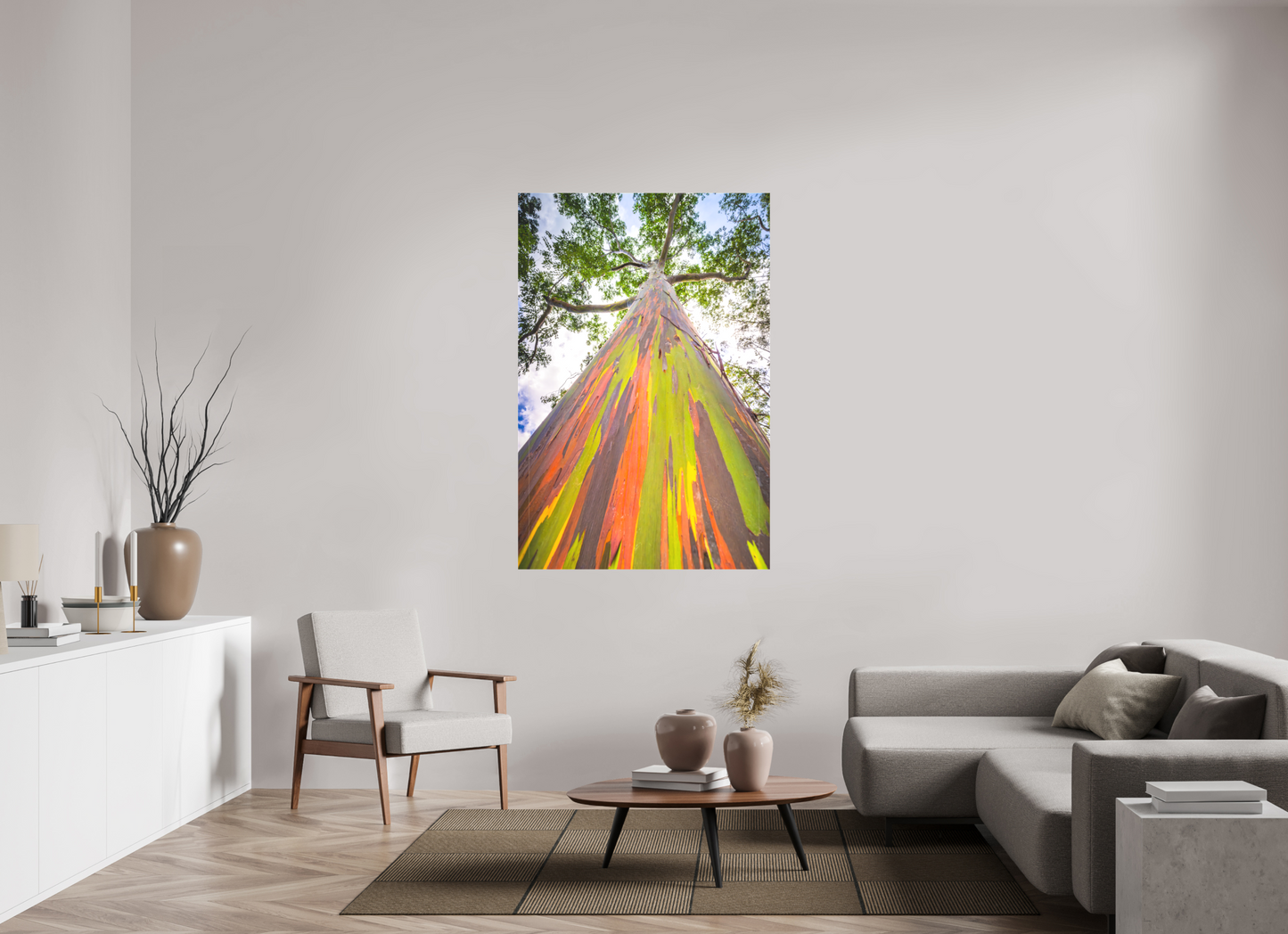 40 x 60″, Matte Canvas Print Rainbow Eucalyptus Tree