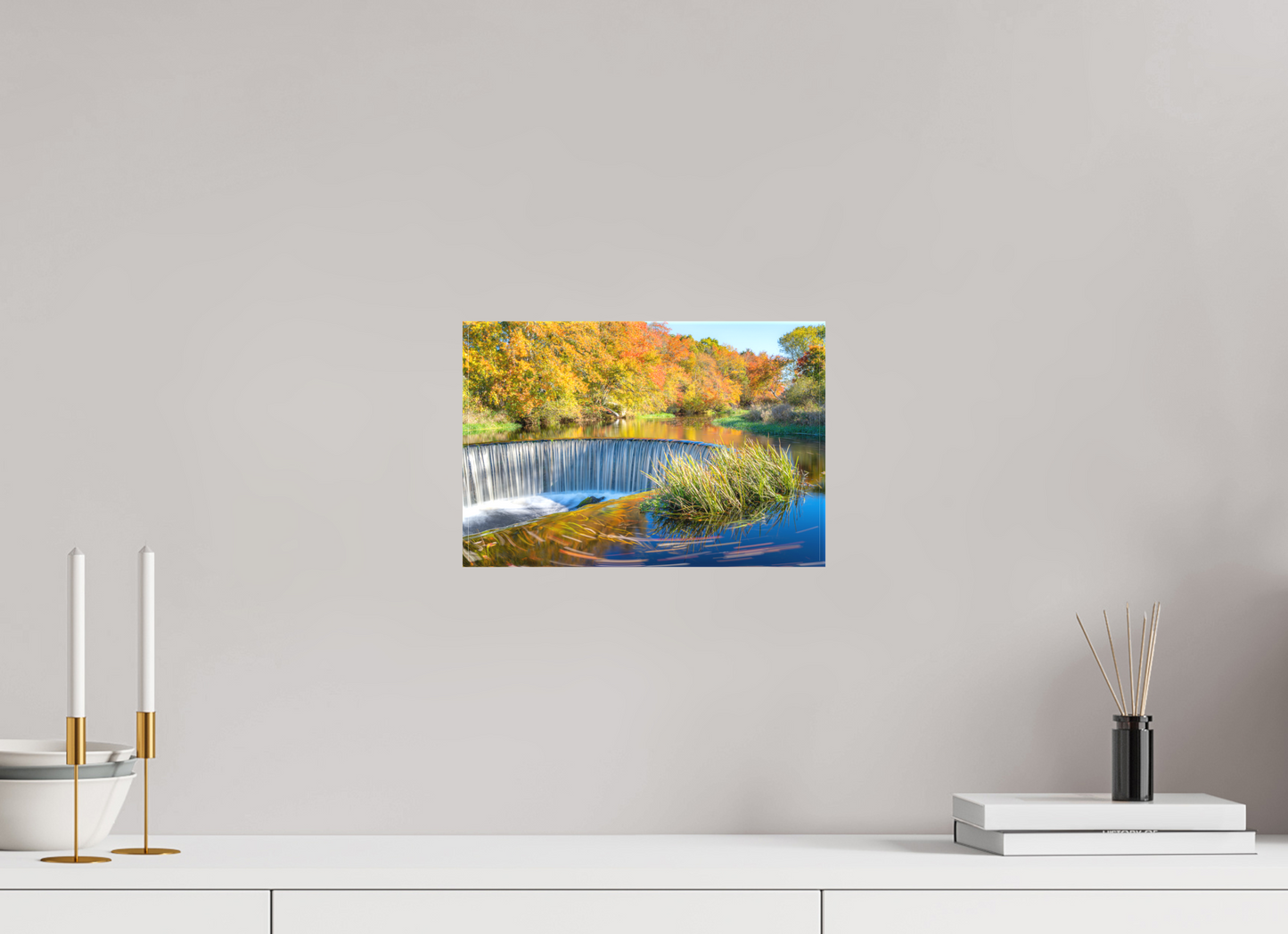 12 x 8″, Matte Canvas Print Peak Fall Colors Over Horseshoe Falls