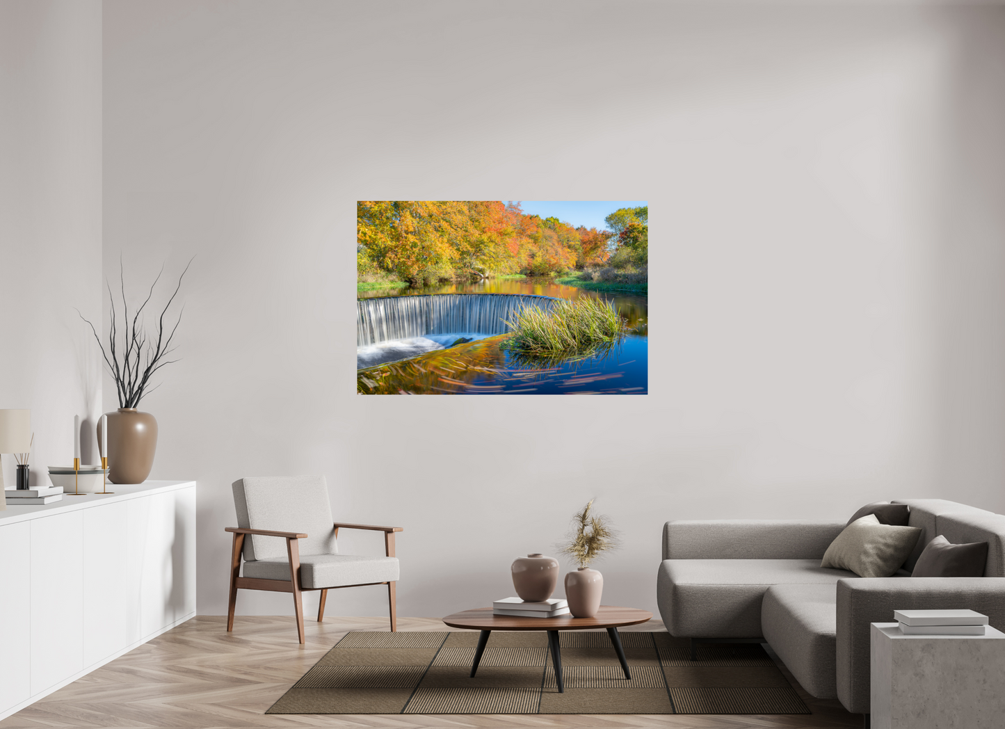60 x 40″, Photo Print on Fuji Crystal DP II Peak Fall Colors Over Horseshoe Falls