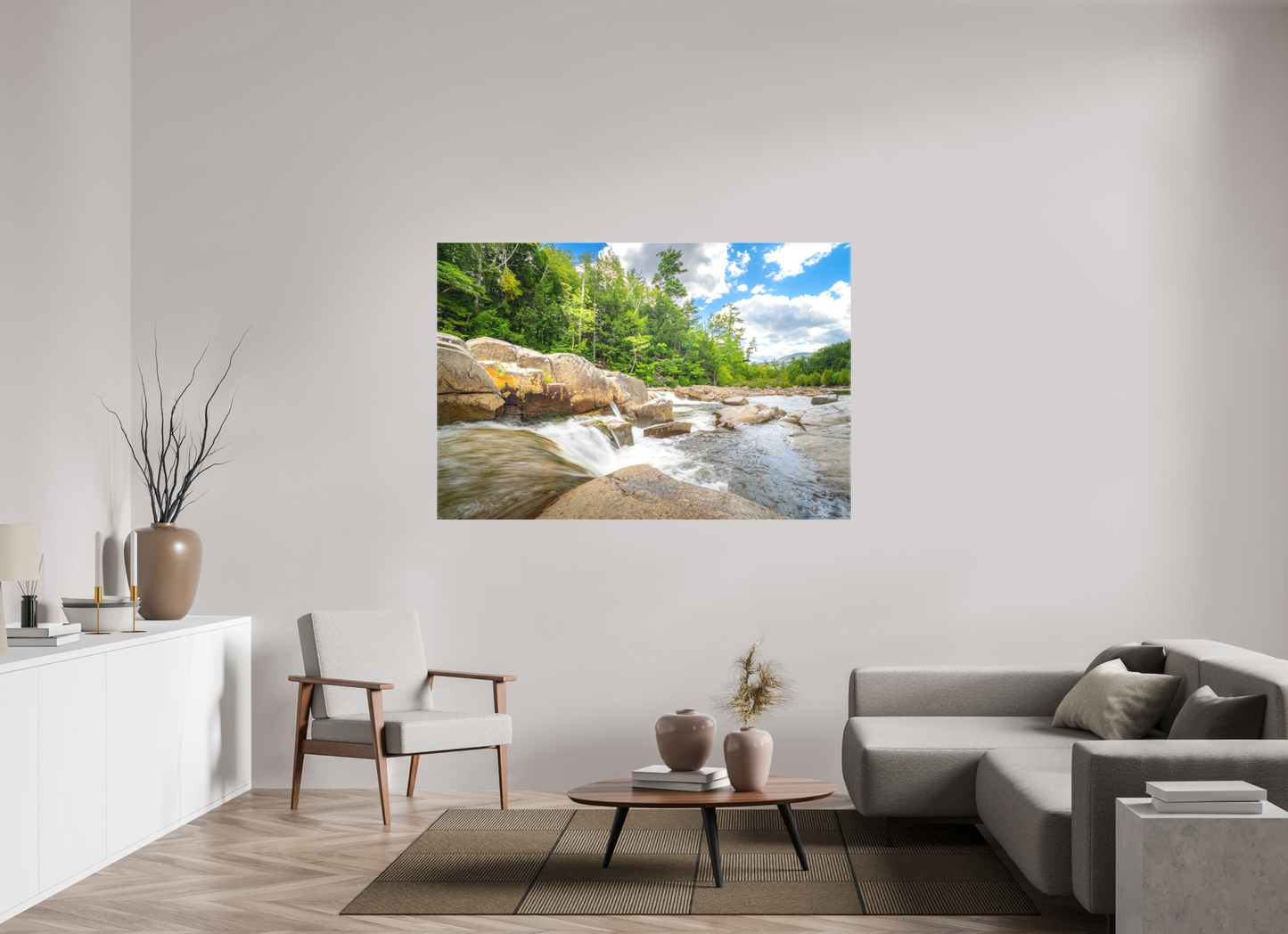 66 x 44″, Matte Canvas Print Over the Falls