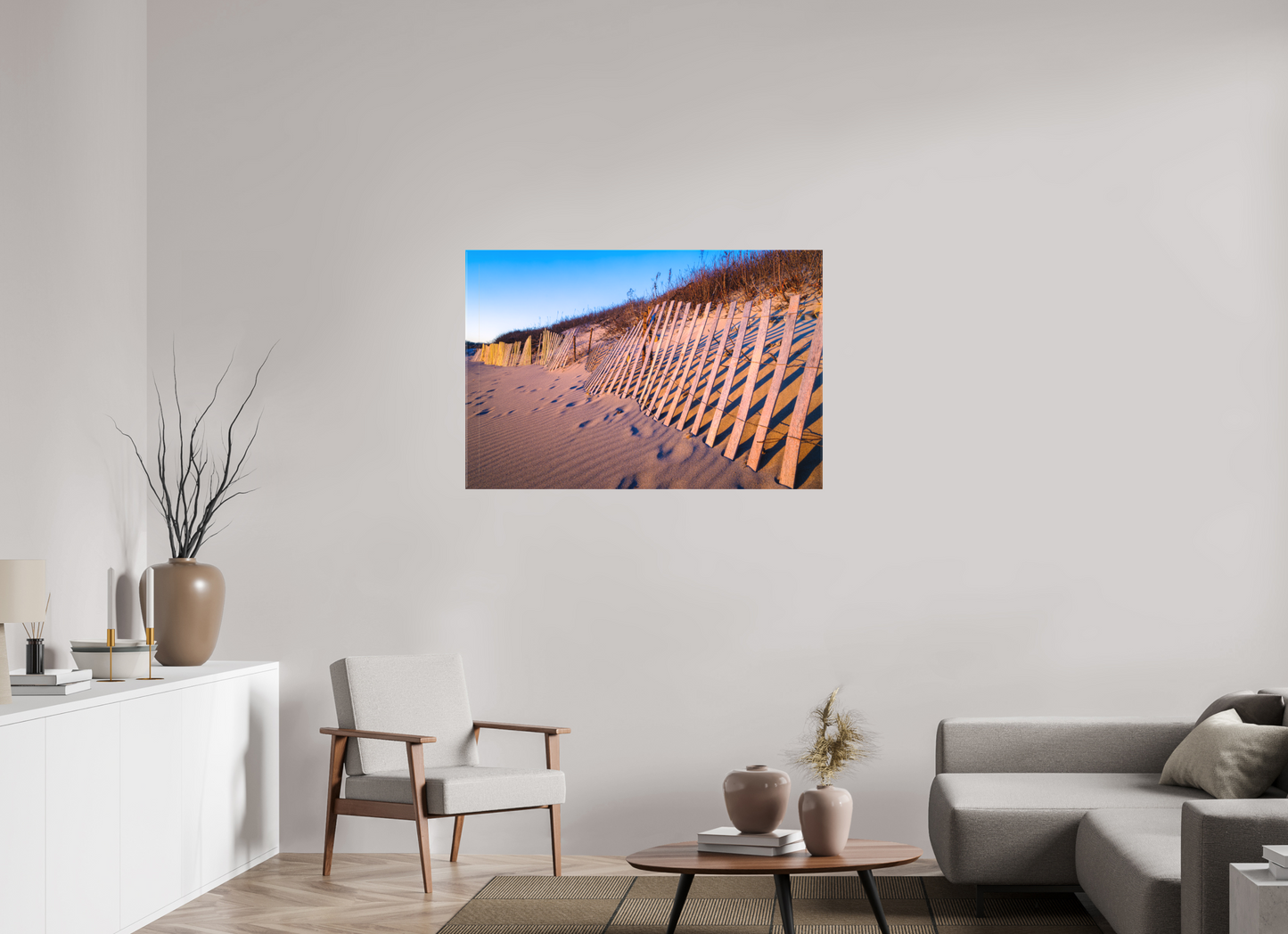 45 x 30″, Matte Canvas Print Sunset Glow on Sand Hill Cove Dunes