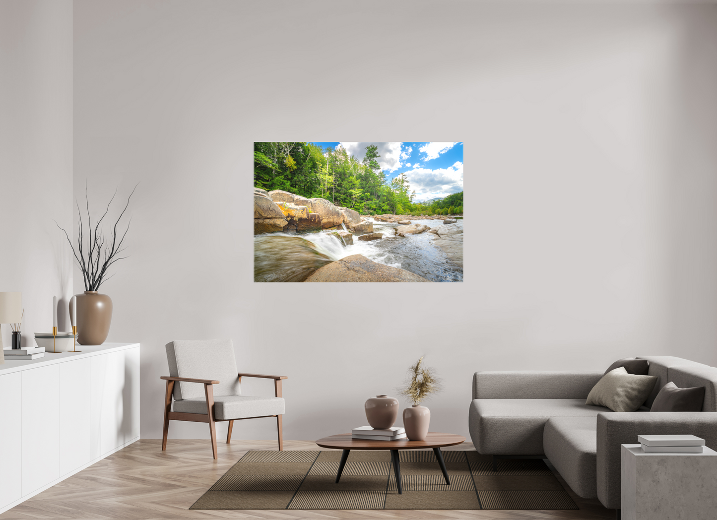 60 x 40″, Matte Canvas Print Over the Falls
