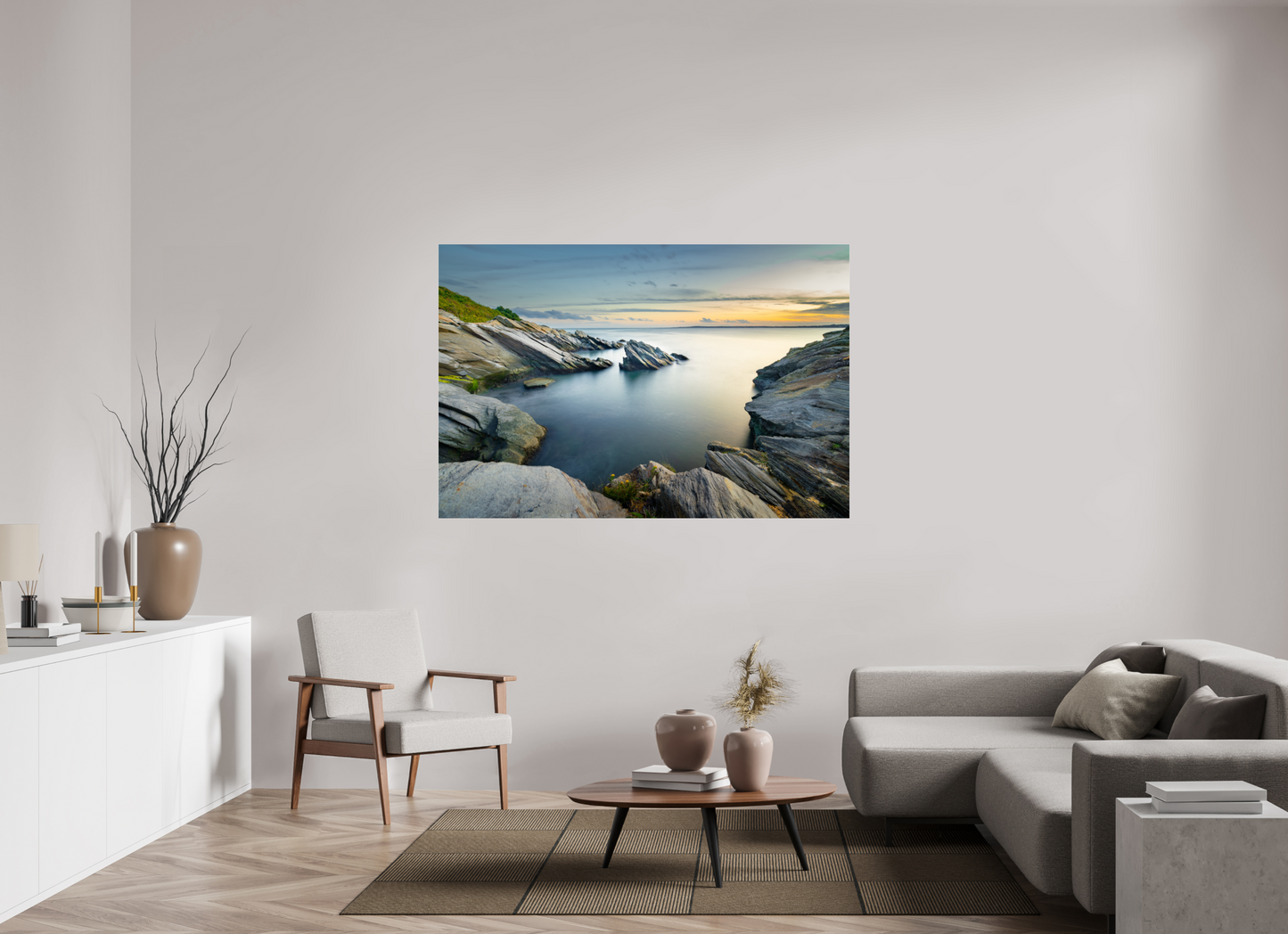 66 x 44″, Photo Print Under Acrylic Glass Sunset and Solitude