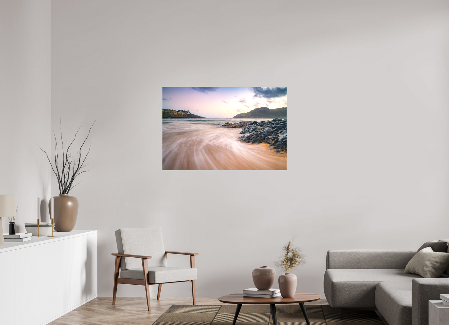 45 x 30″, Matte Canvas Print Waves Retreating