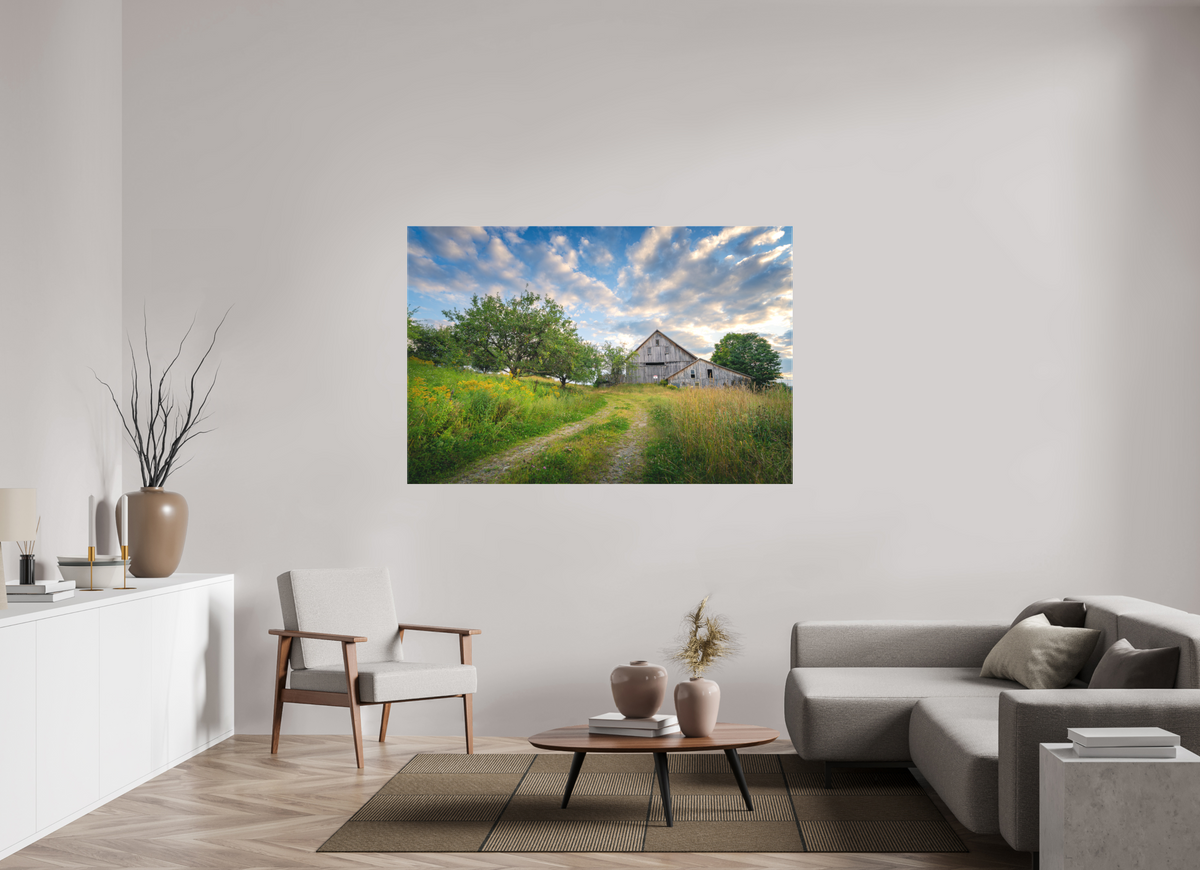 66 x 44″, Matte Canvas Print Countryside Barn