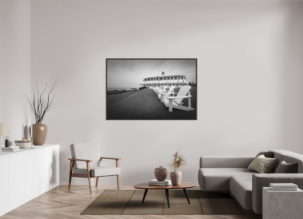 60 x 40″, Matte Canvas Print with Black Wood Floater Frame The Spring House