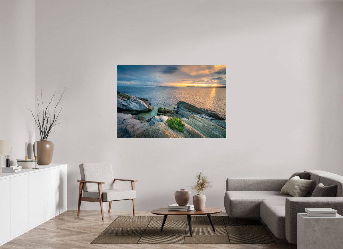66 x 44″, Premium ChromaLuxe HD Aluminum Metal Print Beavertail Sun Rays