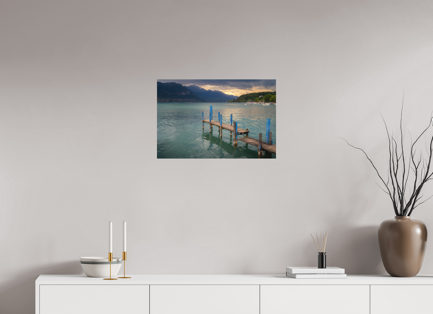 24 x 16″, Matte Photo Print on Fuji Crystal DP II Thunderstorm over Lake Annecy