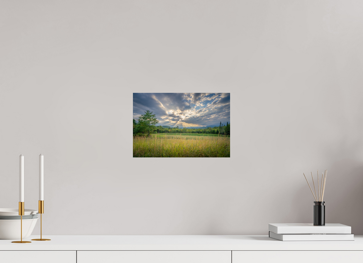 12 x 8″, Premium Photo Print on Fujiflex High Gloss Paper Mountain Sun Rays