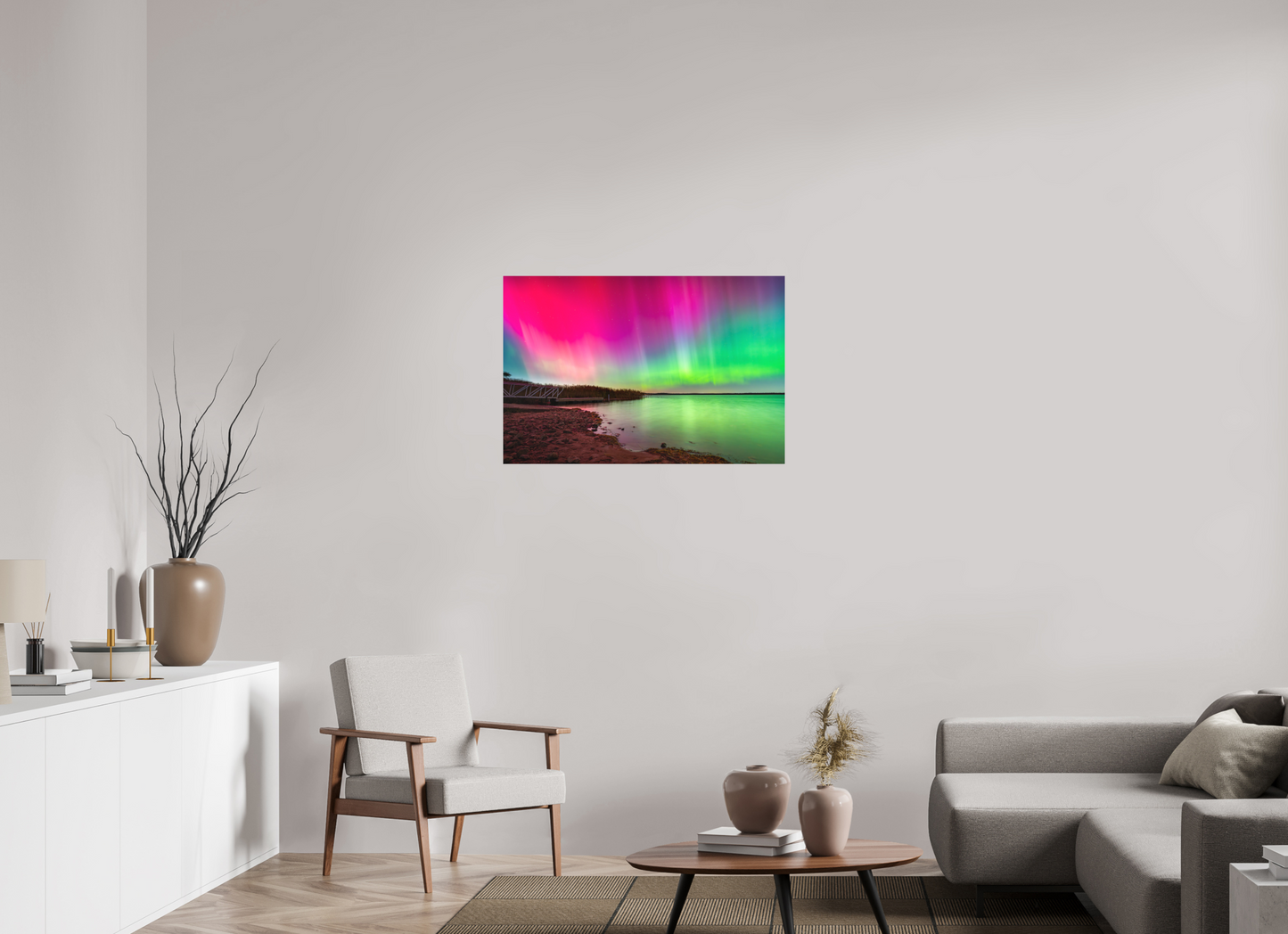 36 x 24″, Matte Photo Print on Fuji Crystal DP II Aurora Borealis Over Wordens Pond