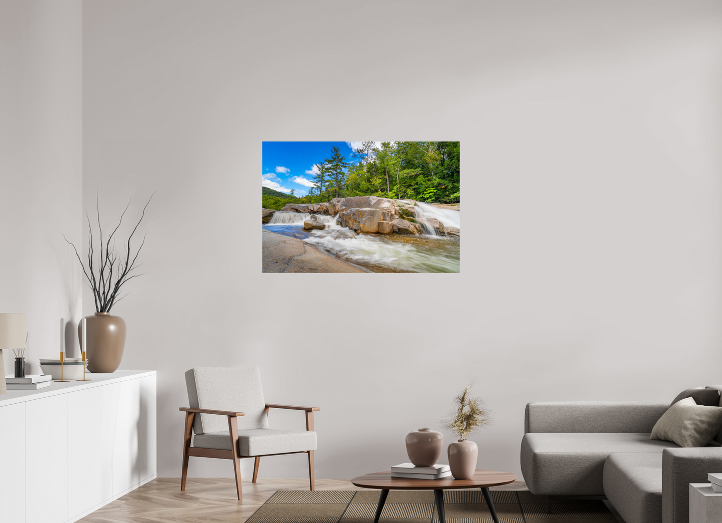 45 x 30″, Photo Print on Fujiflex High Gloss Kancamagus Waterfall
