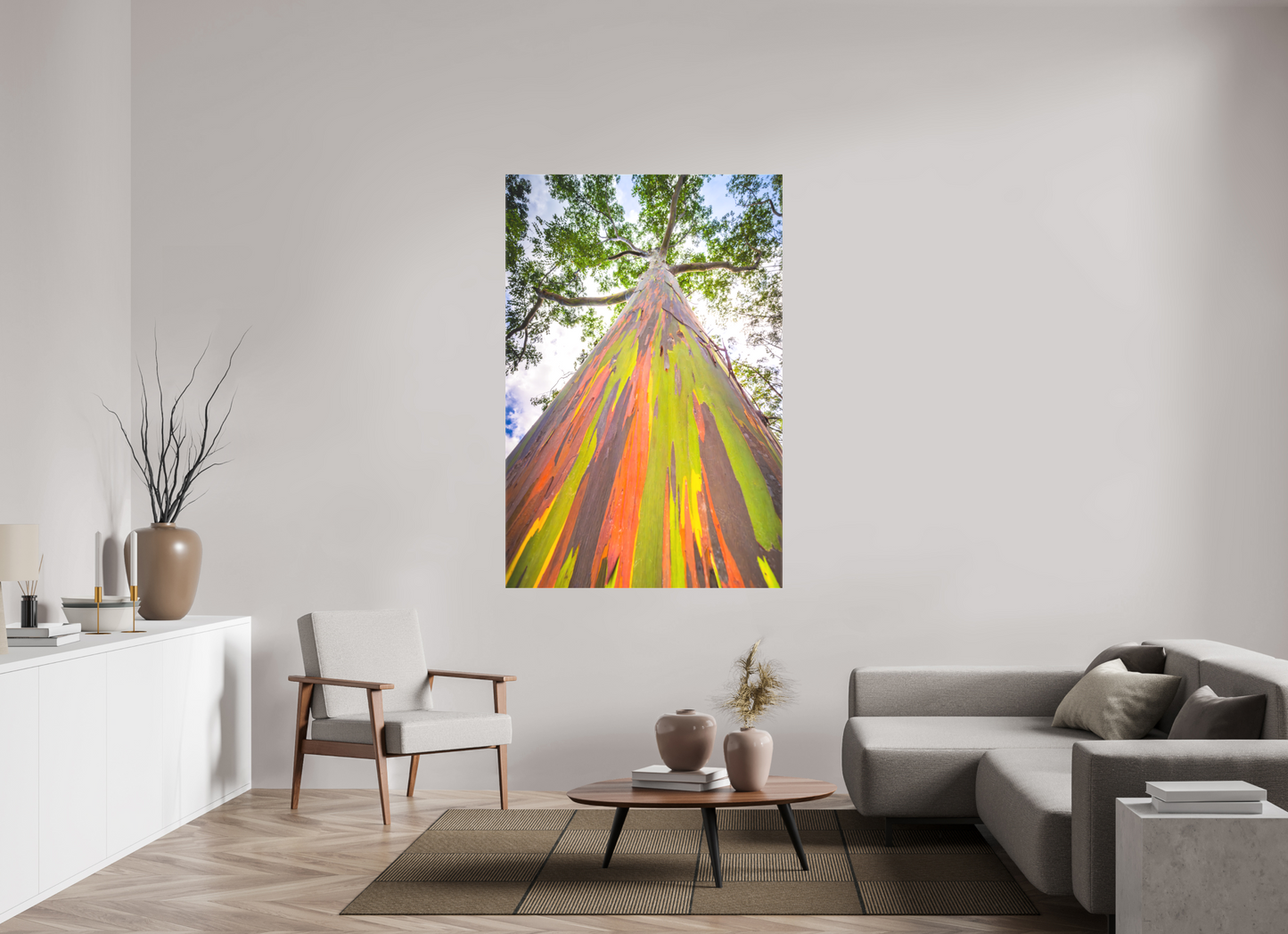 44 x 66″, Matte Canvas Print Rainbow Eucalyptus Tree