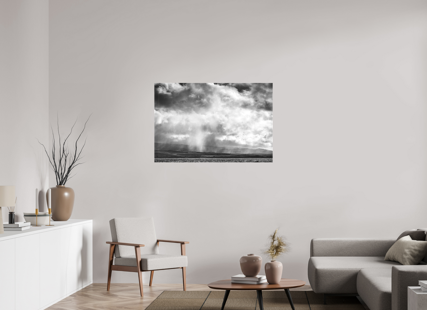 45 x 30″, Matte Canvas Print Rain Showers Along the Napali Coast
