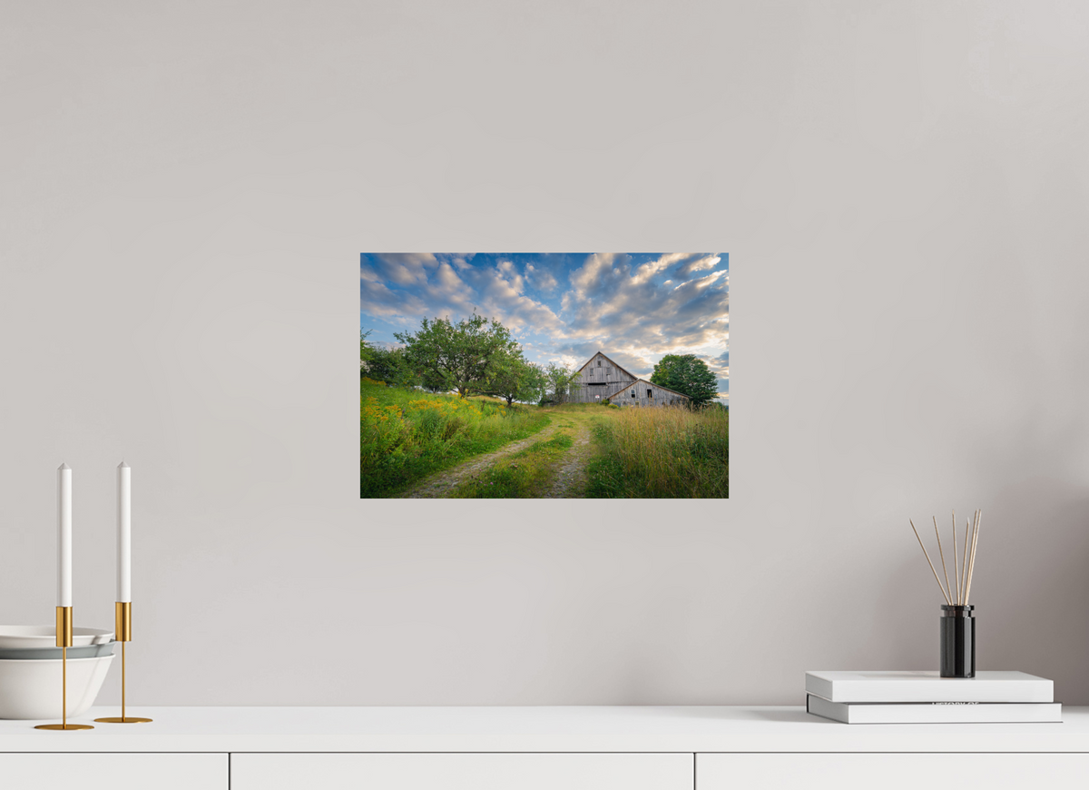 15 x 10″, Premium ChromaLuxe HD Aluminum Metal Print Countryside Barn