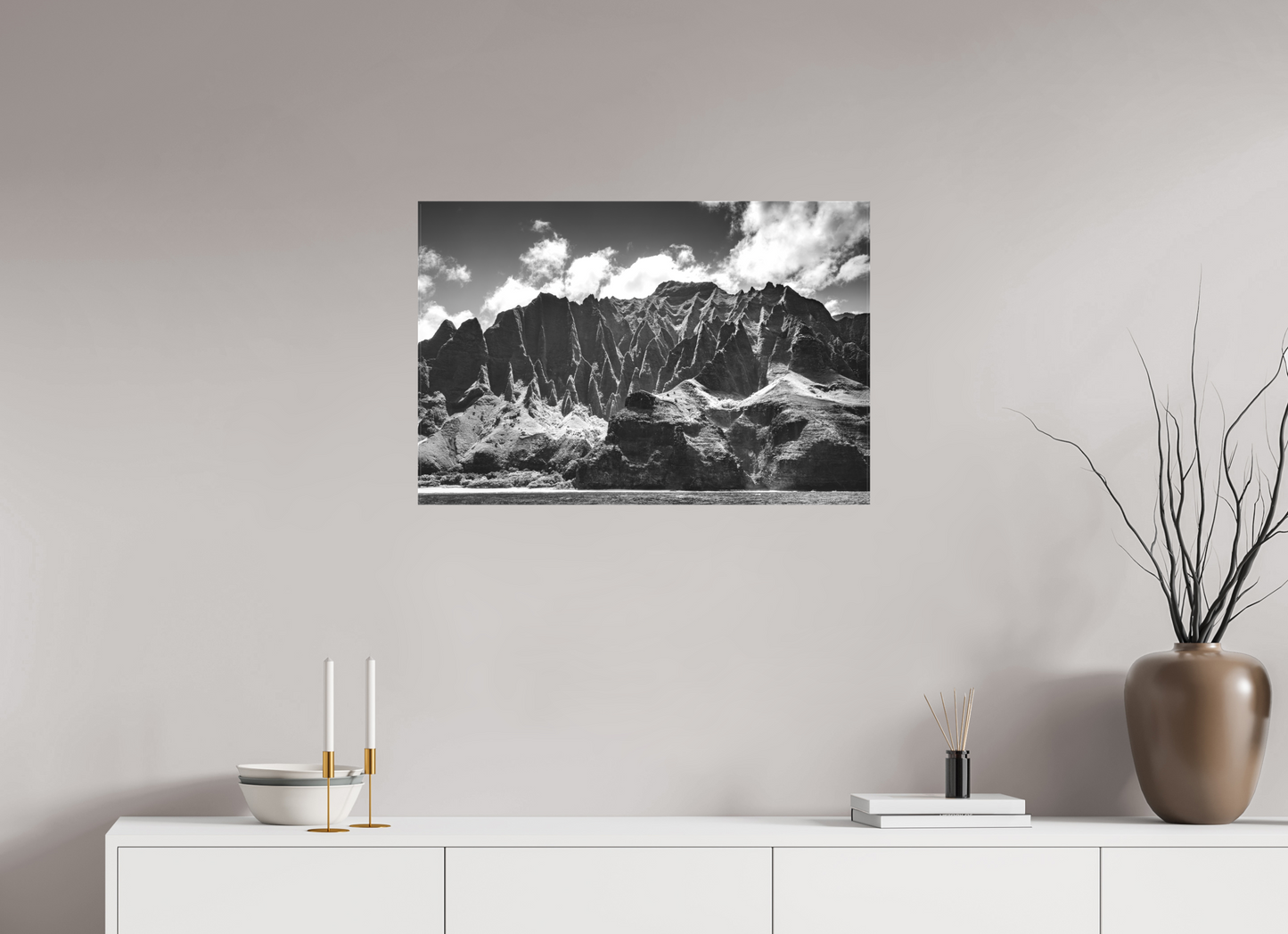 30 x 20″, Matte Canvas Print Rugged Coastline Along the Napali Coast