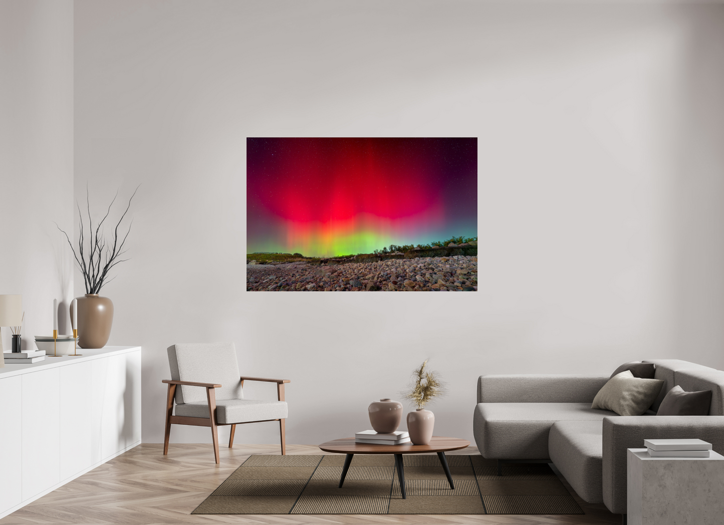66 x 44″, Photo Print under Acrylic Glass Aurora Borealis at Camp Cronin