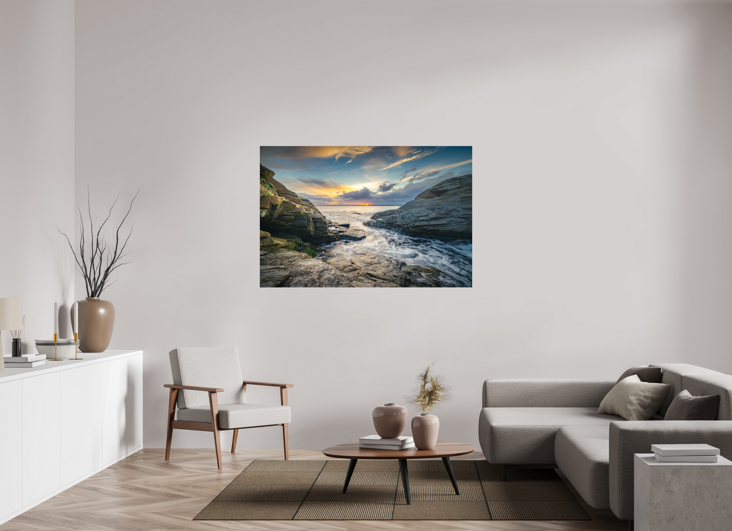 60 x 40″, Photo Print Under Acrylic Glass Vanishing Sun