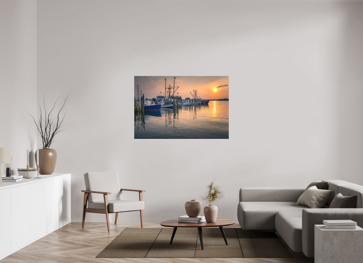 54 x 36″, Basic Matte Photo Print on Fuji Crystal DP II Paper Boats at Sunset