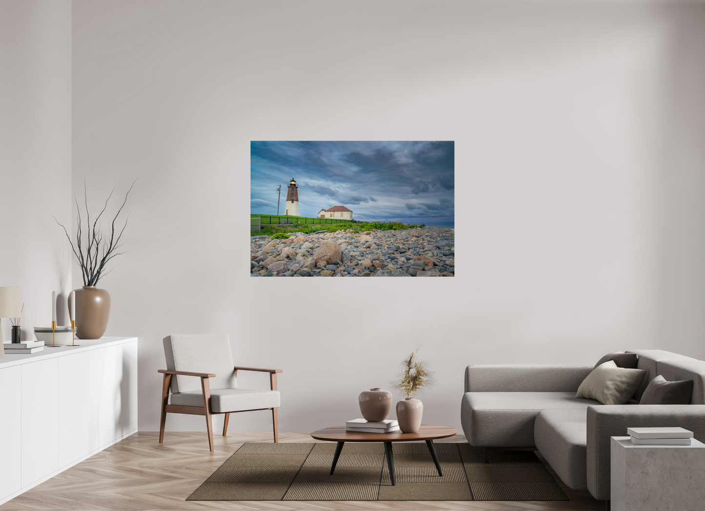 60 x 40″, Metallic Photo Print on Fuji Crystal Pearl The Point Judith Lighthouse