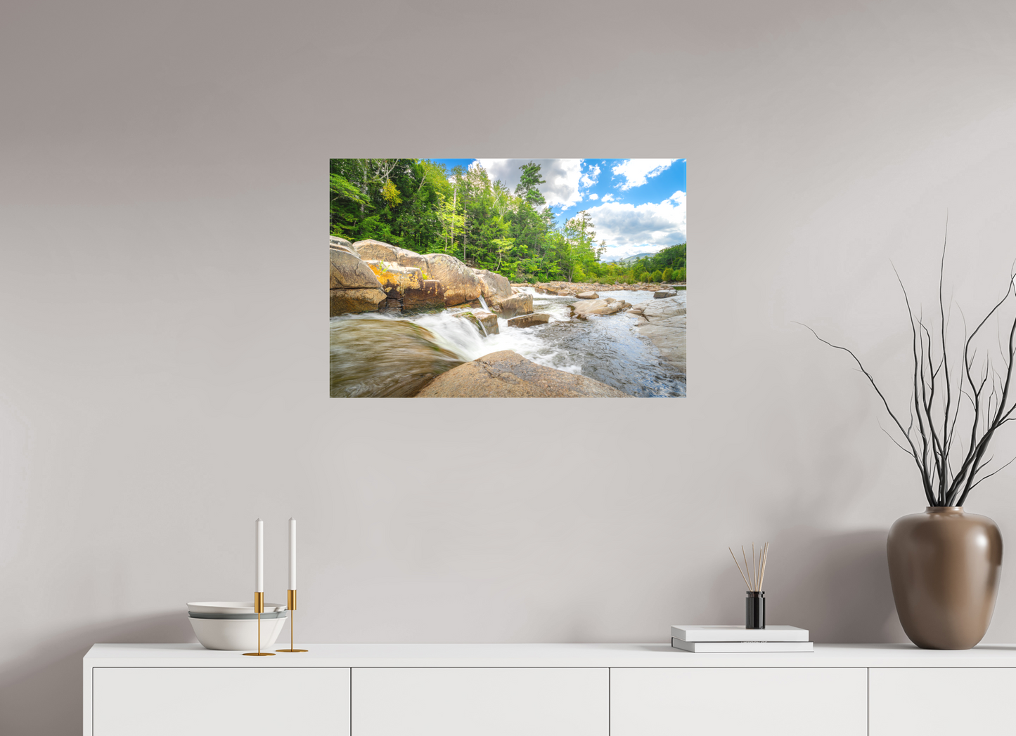 30 x 20″, Matte Canvas Print Over the Falls