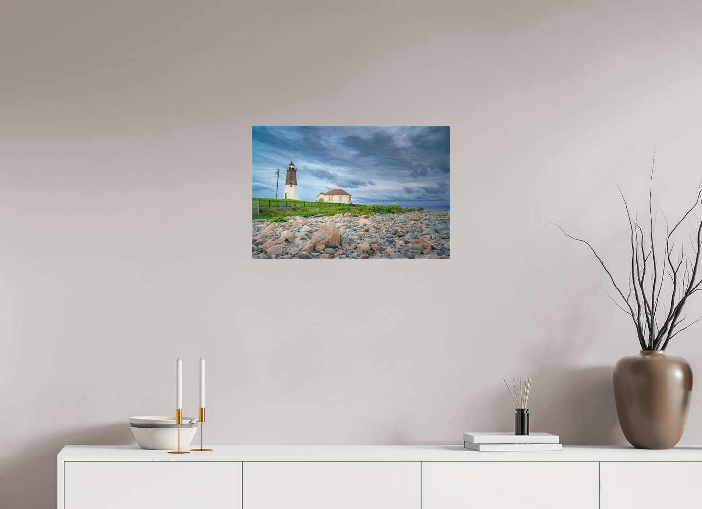 24 x 16″, Matte Canvas Print The Point Judith Lighthouse