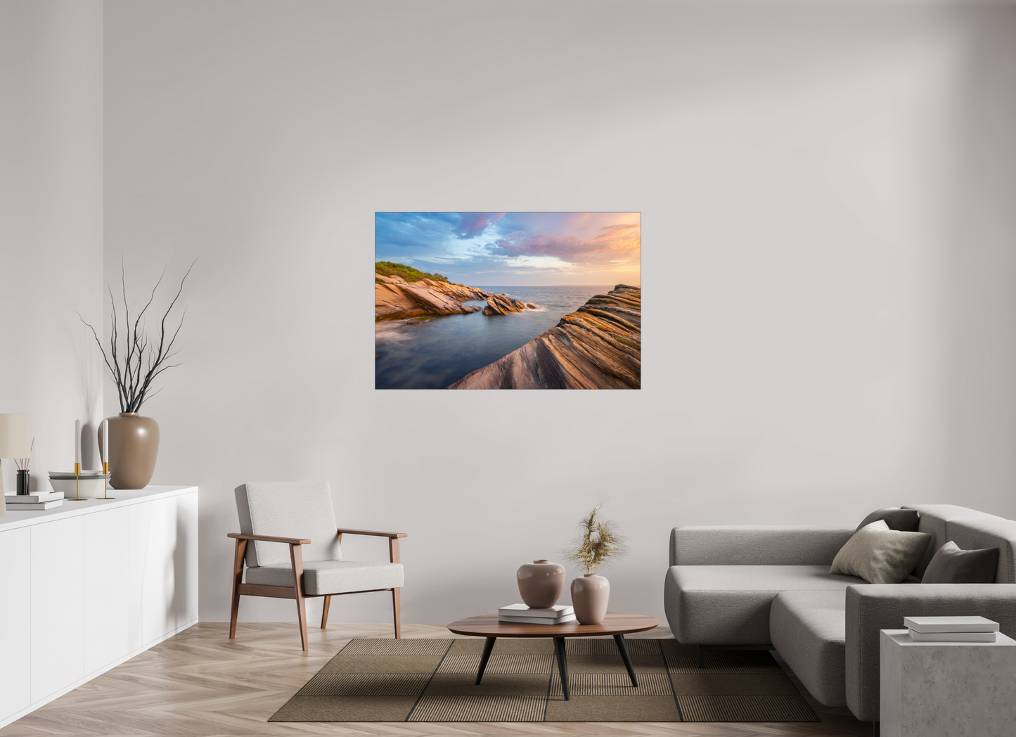 54 x 36″, Premium Photo Print under Acrylic Glass with Black Slimline Case Favorite Spot at Beavertail