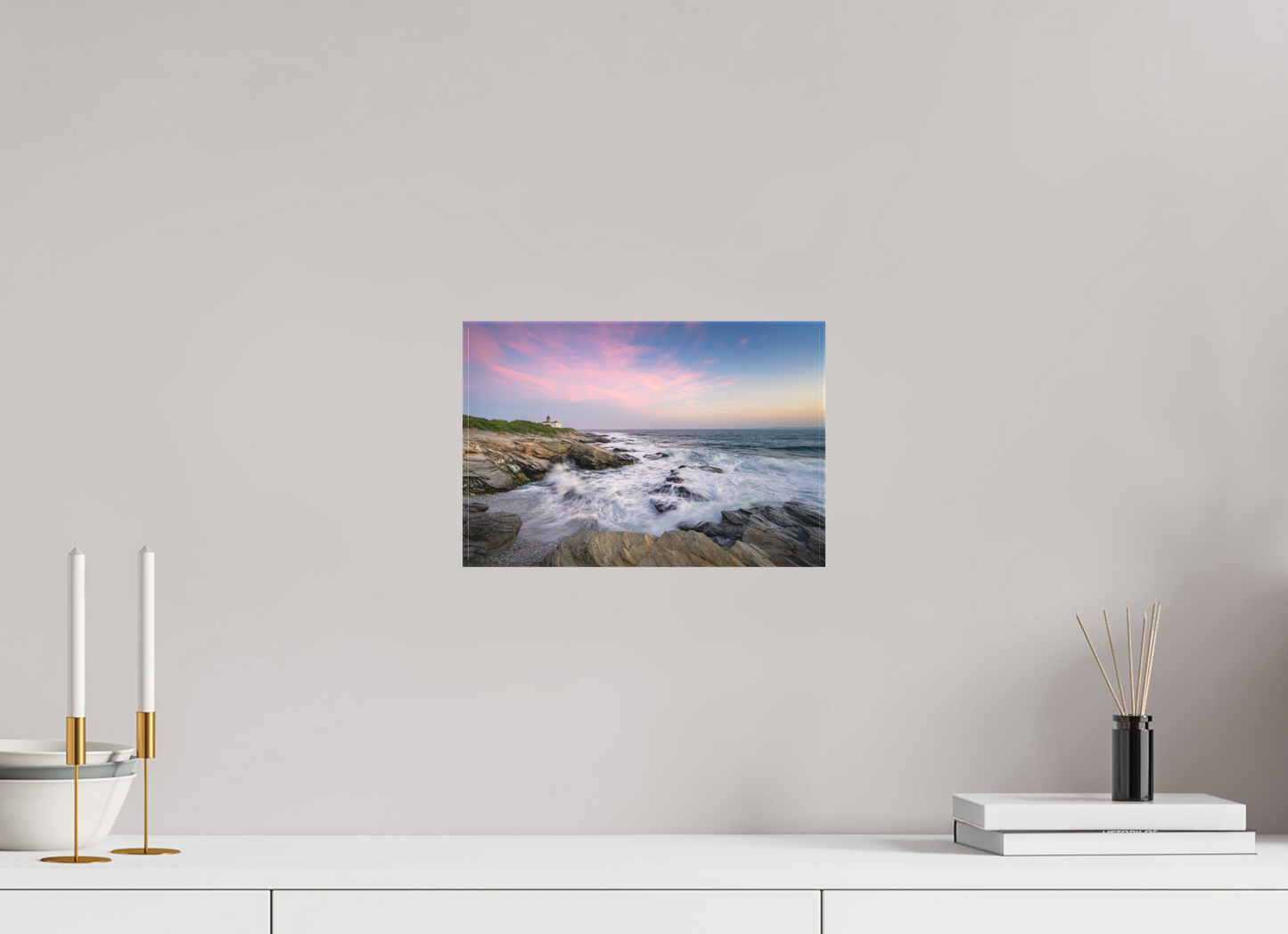 12 x 8″, Matte Canvas Print Rough Seas at Sunset