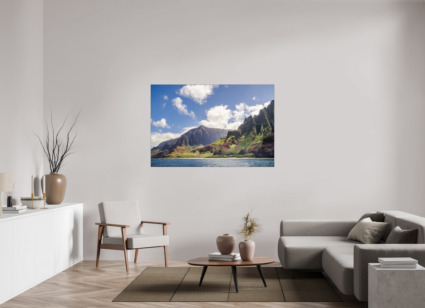 60 x 40″, Photo Print under Acrylic Glass with Black Slimline Case The Napali Coast