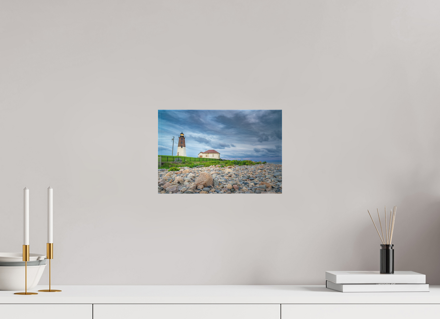 12 x 8″, Matte Canvas Print The Point Judith Lighthouse