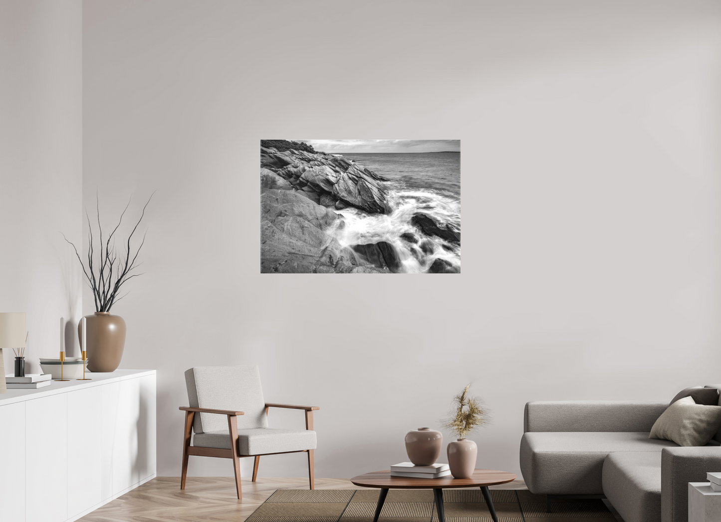 45 x 30″, Matte Canvas Print Beavertail Cliffs