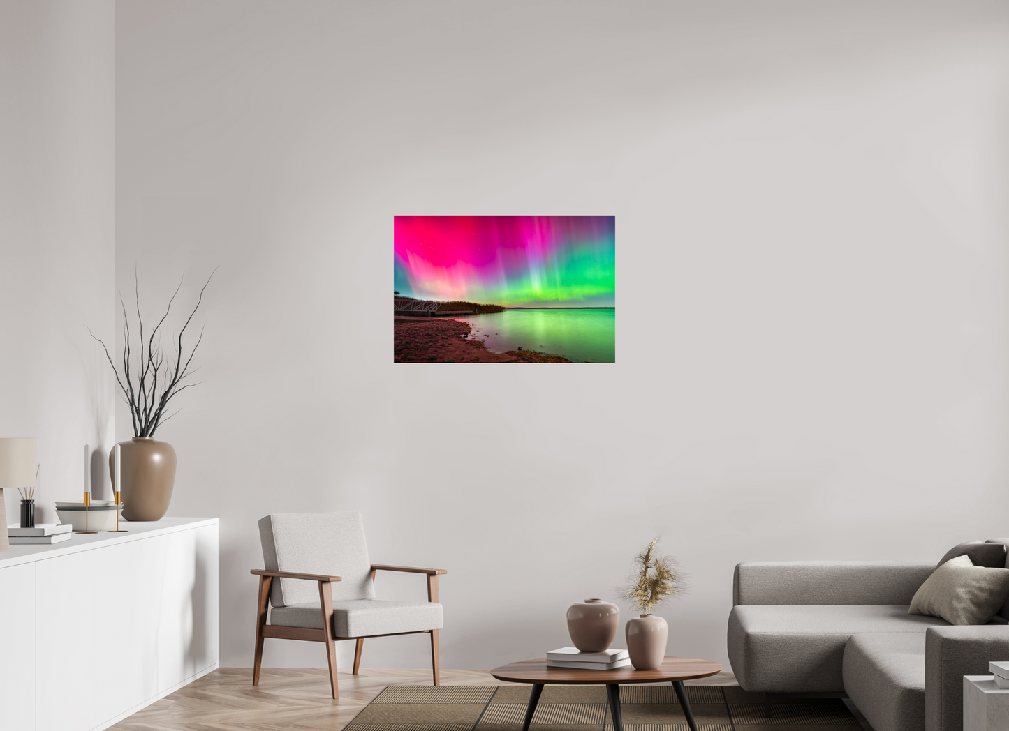 36 x 24″, Photo Print under Acrylic Glass Aurora Borealis Over Wordens Pond