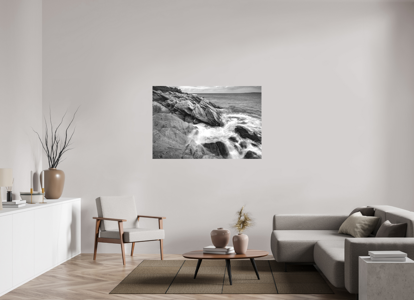 54 x 36″, Matte Canvas Print Beavertail Cliffs